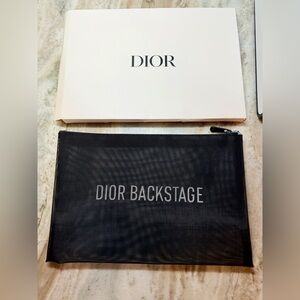 Dior Backstage Black Mesh Cosmetic Pouch. New in Box. GWP